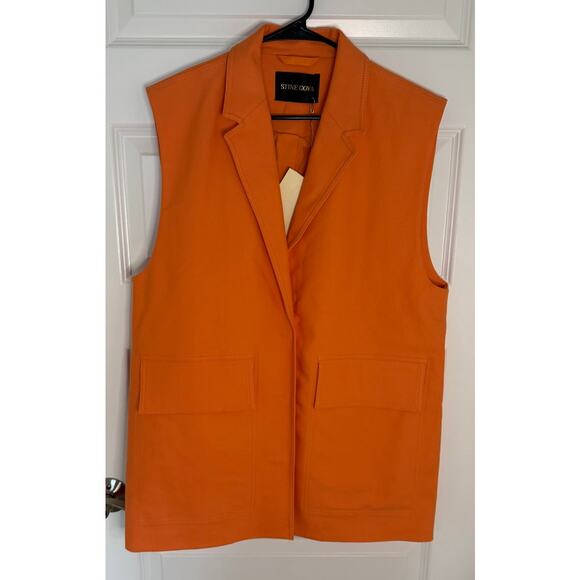 STINE GOYA Jackets & Blazers - Stine Goya Orange Sleeveless Organic Cotton Tailored Vest Size L New w/ Tags